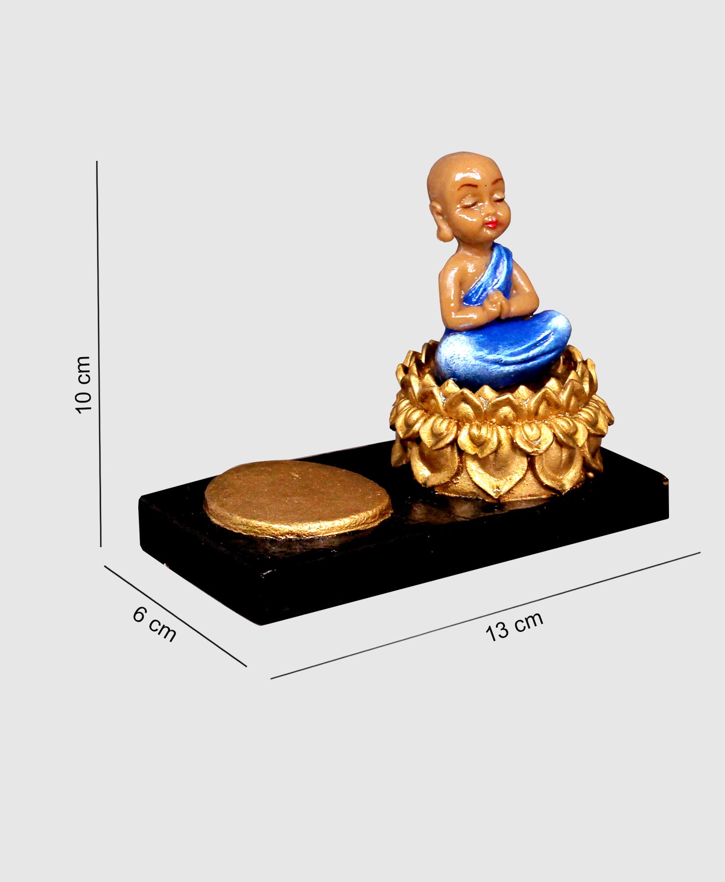 CANDLE HOLDER PRAYING LITTLE BUDDHA - NATURAL COLOUR SINGLE PIECE