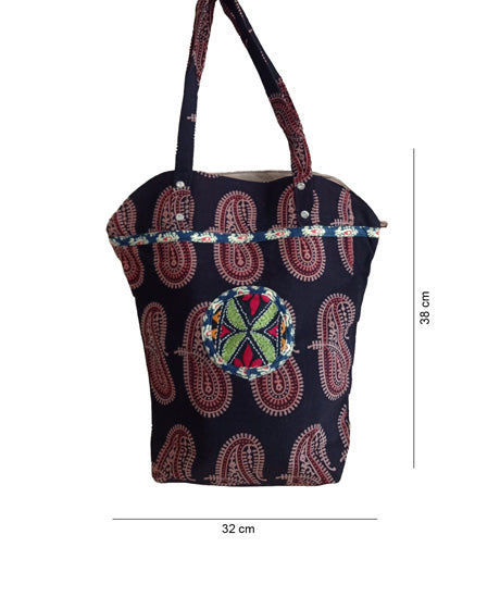 HANDMADE BLACK BAG WITH EMBROIDERY