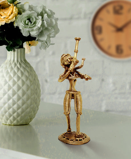 DOKRA FARMER AFTER WORK - TRADITIONAL TRIBAL ART SHOWPIECE