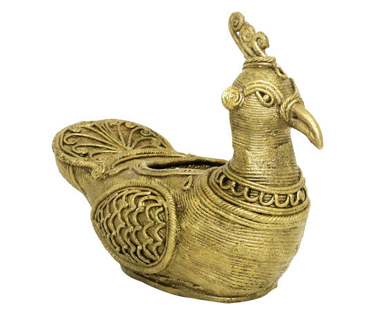 HANDMADE DOKRA BRASS BIRD SHOWPIECE