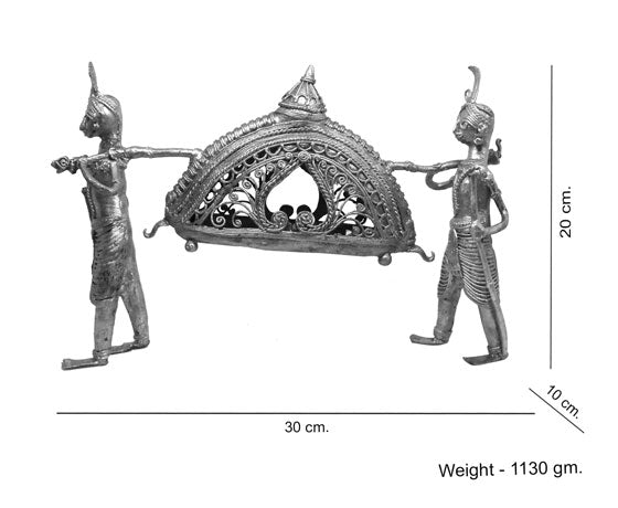 MEN CARRYING PALANQUIN SHOWPIECE - MADE OF DOKRA METAL