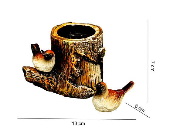 NATURAL BROWN BIRD CANDLE HOLDER WITH COMPLIMENTARY CANDLE
