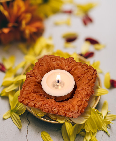 Terracotta lamps - Square - Set of 2
