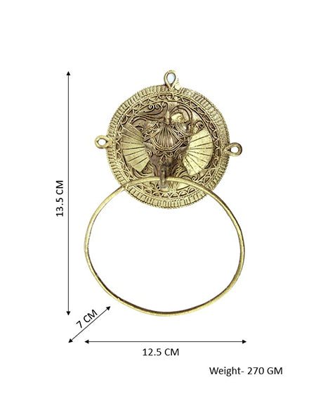 ELEPHANT FACE BATH TOWEL RING MADE OF DOKRA