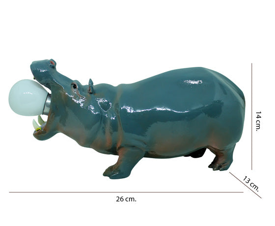 LIGHTWEIGHT HIPPOPOTAMUS TABLE LAMP