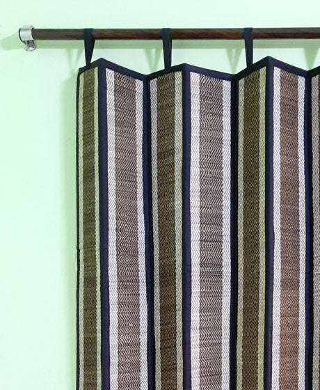 NATURAL HANDMADE CURTAIN MADE OF MADURKATHI OR NATURAL REED -BLACK