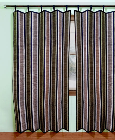 NATURAL HANDMADE CURTAIN MADE OF MADURKATHI OR NATURAL REED -BLACK