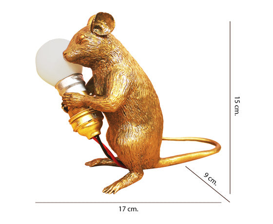 LIGHTWEIGHT GOLDEN MOUSE TABLE LAMP