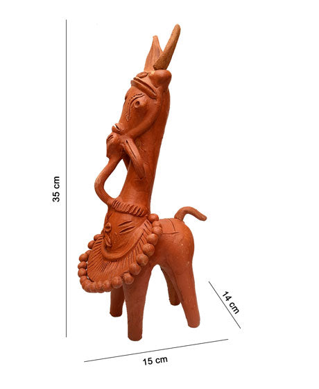NATURAL TERRACOTTA BISHNUPUR STYLE HORSE
