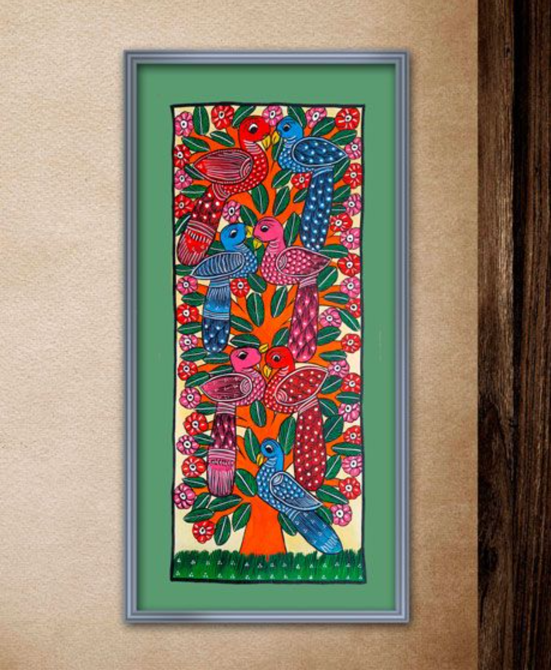 BIRDS PATACHITRA HAND PAINTING- EXCLUSIVE WALL DECOR