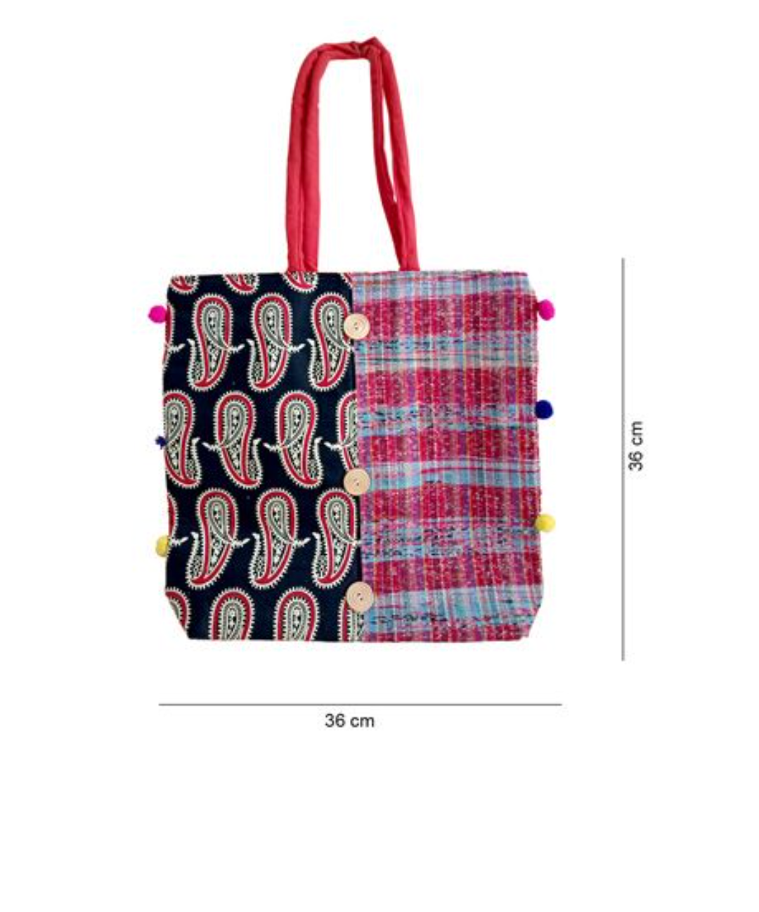 HANDMADE STYLISH BLACK RED BAG