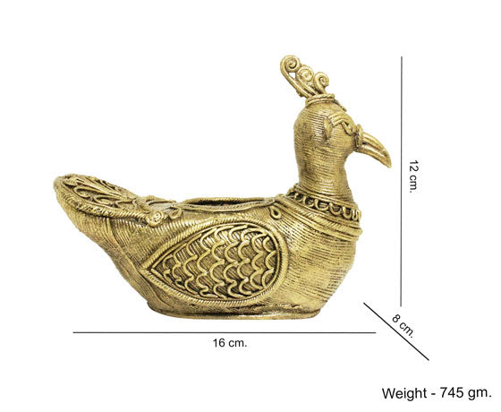 HANDMADE DOKRA BRASS BIRD SHOWPIECE