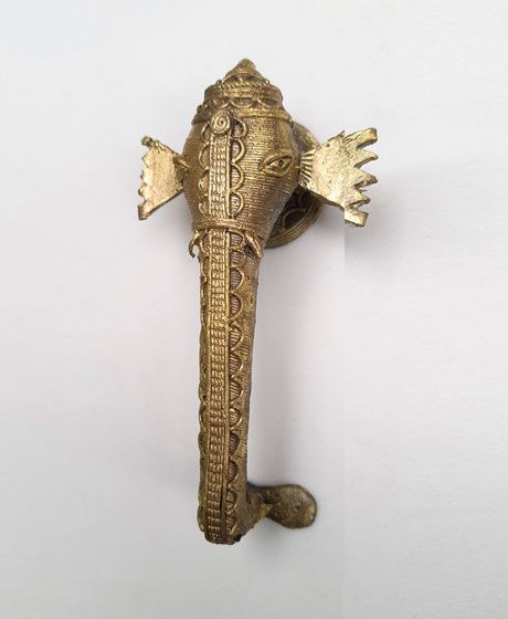 HANDMADE DOKRA ELEPHANT BRASS DOOR, CUPBOARD HANDLE