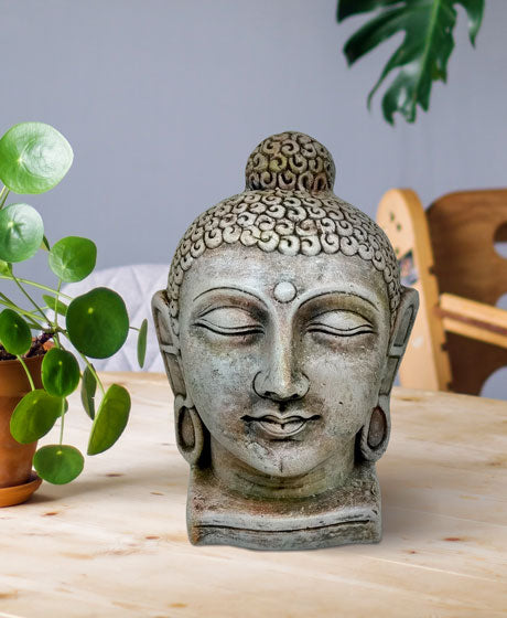 TERRACOTTA BUDDHA FACE WALL DECOR- COLOUR BROWN