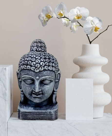 TERRACOTTA GAUTAM BUDDHA FACE WALL HANGING- NATURAL BROWN
