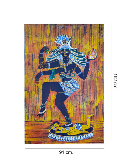 DANCING SHIVA AS NATARAJA BATIK WALL PAINTING- BIG