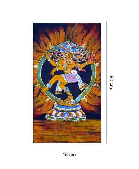 DANCING SHIVA AS NATARAJA BATIK WALL PAINTING-SMALL