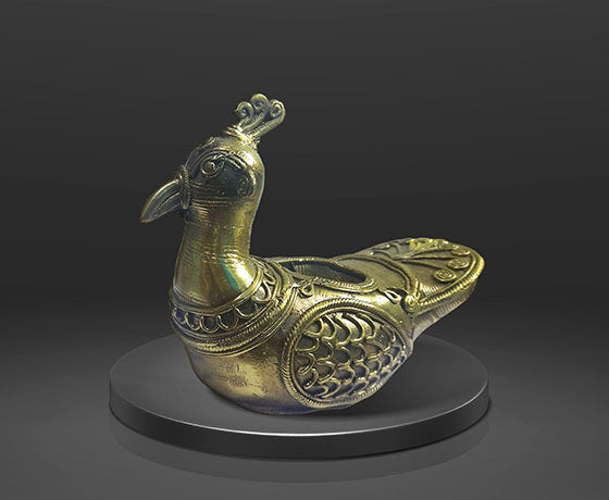 HANDMADE DOKRA BRASS BIRD SHOWPIECE