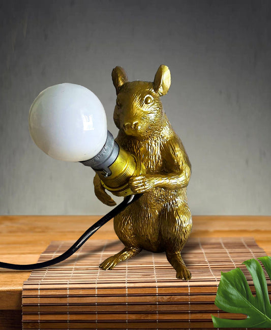 LIGHTWEIGHT GOLDEN MOUSE TABLE LAMP
