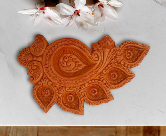 TERRACOTTA 6 DIYA LAMP/ CANDLE HOLDER