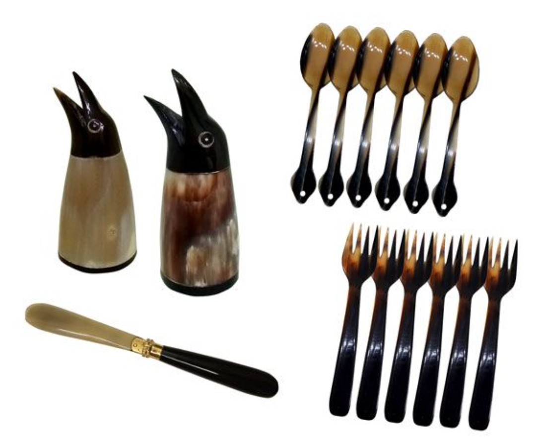 ATTRACTIVE HANDMADE HORNCRAFT BREAKFAST SET