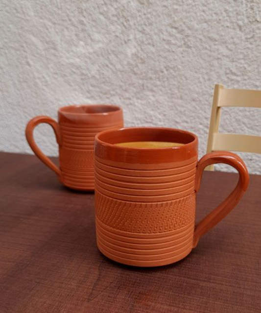 HANDMADE TERRACOTTA COFFEE MUG- DESIGN 1