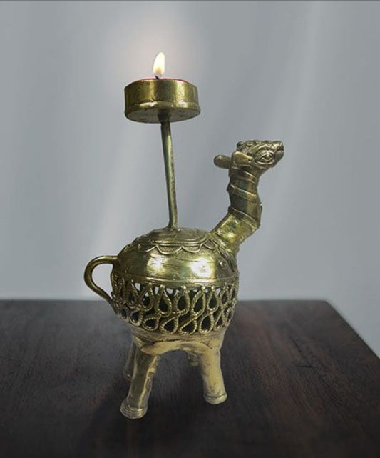 CAMEL CANDLE STAND MADE OF DOKRA METAL