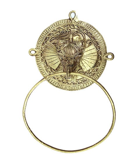 ELEPHANT FACE BATH TOWEL RING MADE OF DOKRA